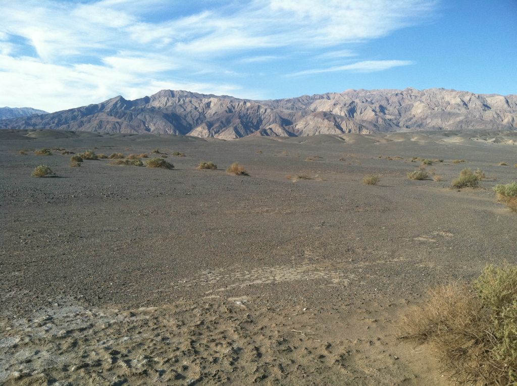 View over the Salt Creek hills toward distant Tucki Mountain: